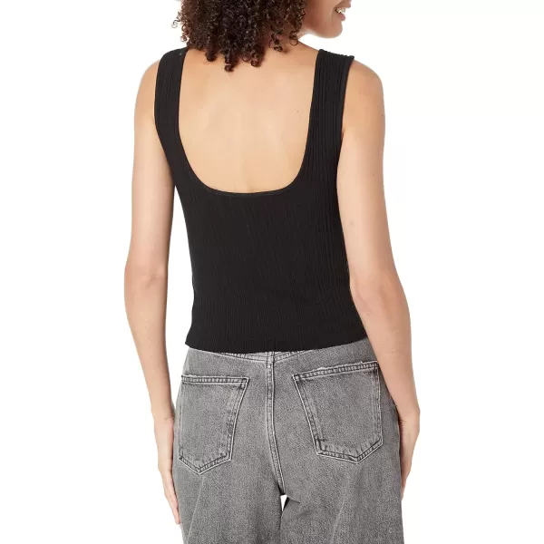 Vince Womens Ribbed Sweetheart Nk TankBlack