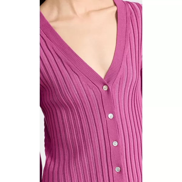 Vince Womens Ribbed V Neck CardiganRosea