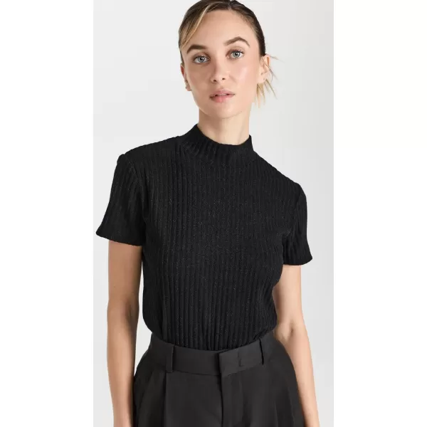 Vince Womens SS Mock NkBlack