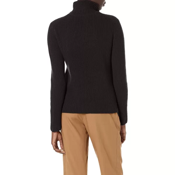 Vince Womens Shaker Rib TurtleneckBlack