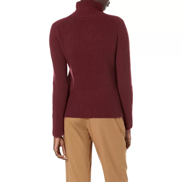 Vince Womens Shaker Rib TurtleneckPlum Wine