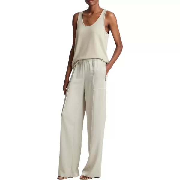 Vince Womens Shiny Zip Trim Wide Leg Pull onLt Sepia