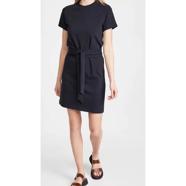 Vince Womens Short Sleeve Dress with Tie WaistCoastal