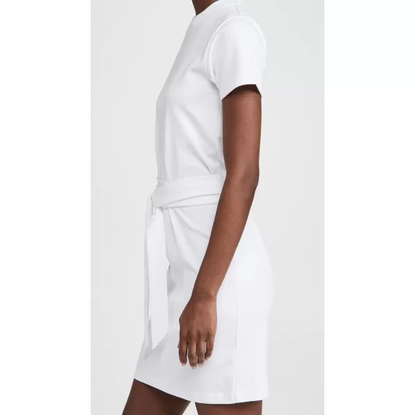 Vince Womens Short Sleeve Dress with Tie WaistOptic White