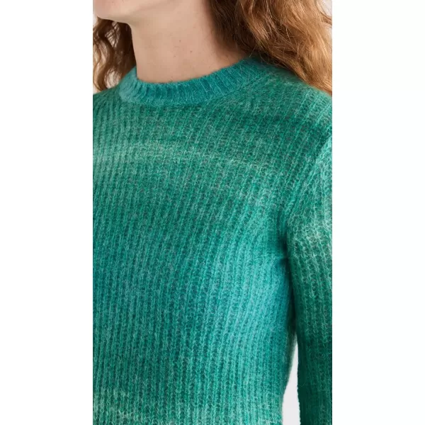 Vince Womens Space Dye Crew SweaterMalachite Combo