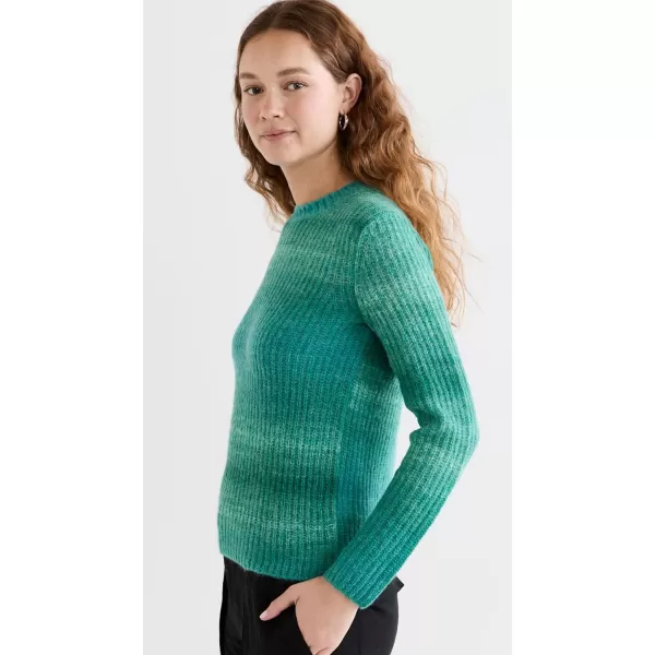 Vince Womens Space Dye Crew SweaterMalachite Combo