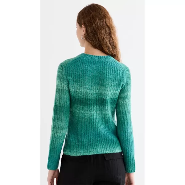 Vince Womens Space Dye Crew SweaterMalachite Combo