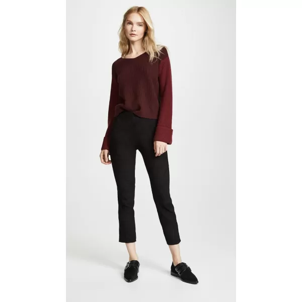 Vince Womens Stretch Suede Split Hem CropBlack