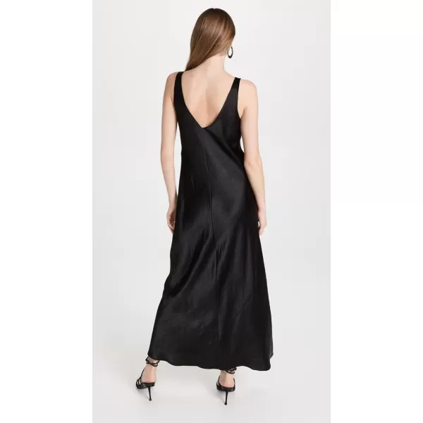 Vince Womens V Neck Maxi Slip DressBlack