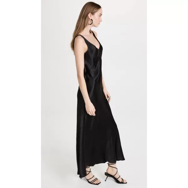 Vince Womens V Neck Maxi Slip DressBlack