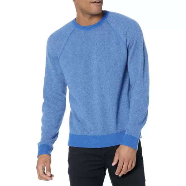 Vince Mens Birdseye Raglan LS CrewMajorelle BlueH Grey