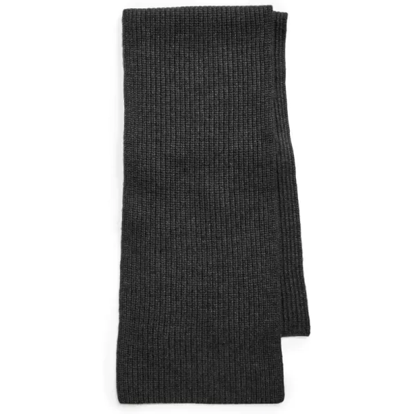 Vince Mens Cashmere Blend Shaker Stitch Rib Knit ScarfCharcoal