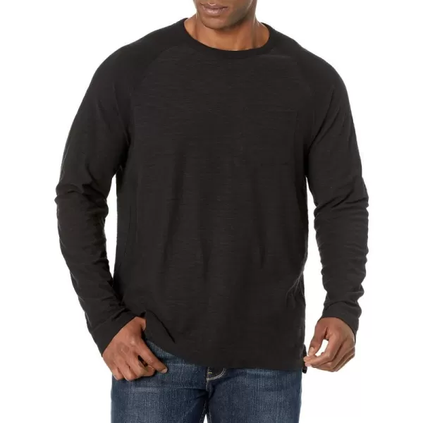 Vince Mens Cotton Long Sleeve Pocket CrewBlack