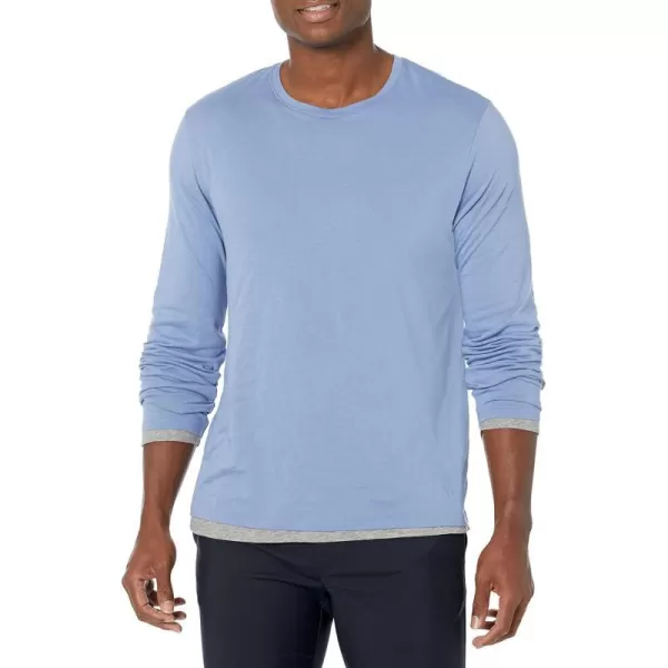 Vince Mens Dbl Layer LS CrewColony BlueH Grey