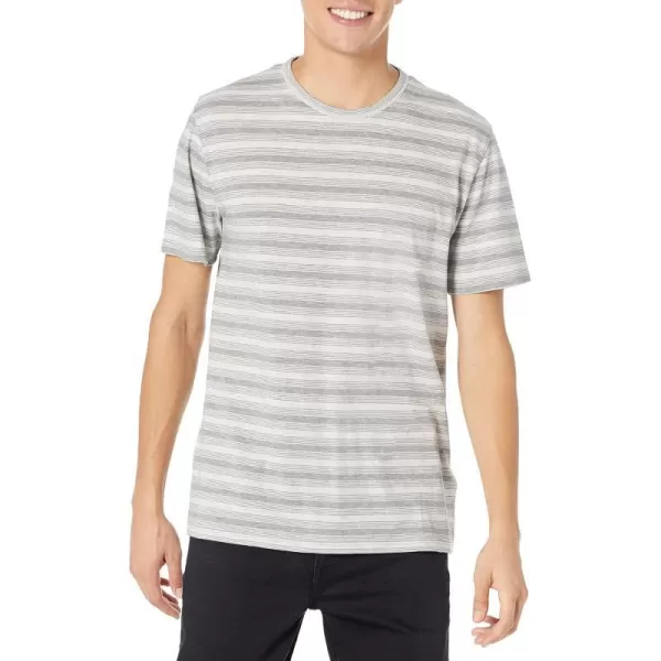 Vince Mens Feeder Stripe SS CrewH GreyH White