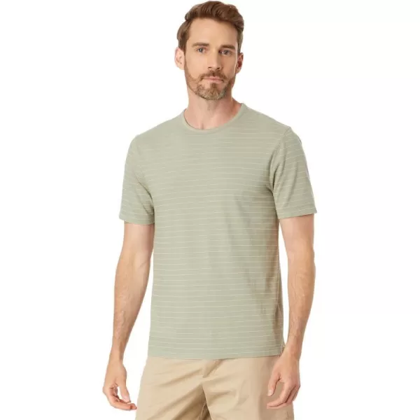 Vince Mens Garment Dye Fleck Stripe SS CrewWashed Pale Thyme