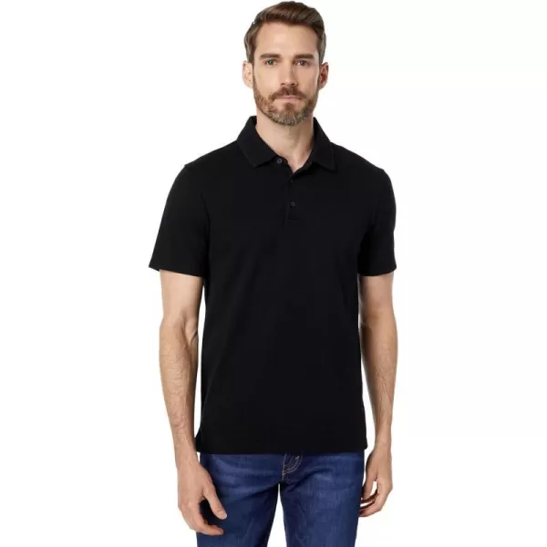 Vince Mens Garment Dye SS PoloTrue Black