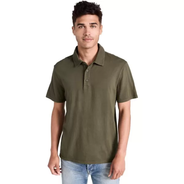 Vince Mens Garment Dye SS PoloWashed Cypress