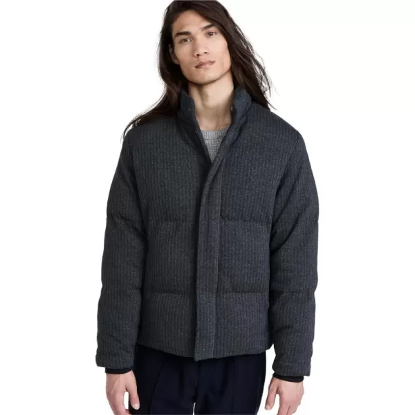 Vince Mens Herringbone Puffer JacketCoastalMedium Heather Grey