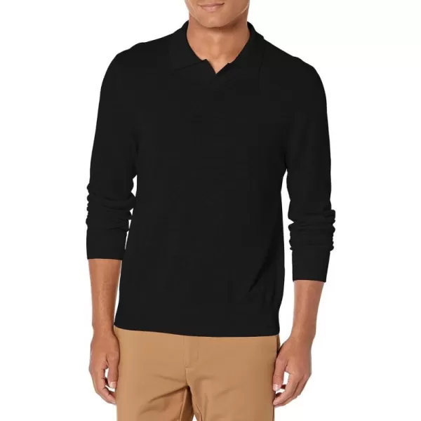 Vince Mens Merino Johnny Collar PoloBlack