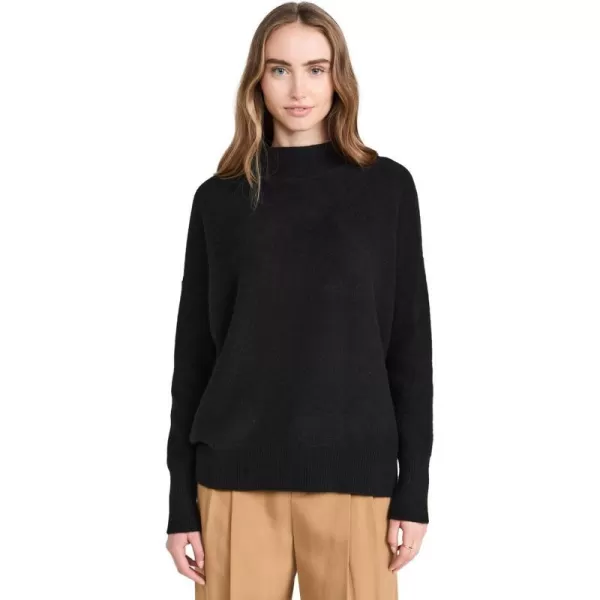 Vince Womens Boiled Cashmere Funnel Neck PulloverBlack