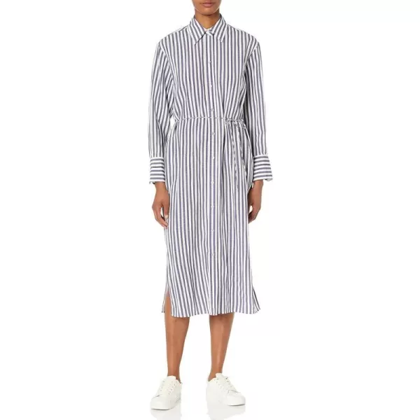 Vince Womens Coast Stripe Shirt DressCoastalOptic White