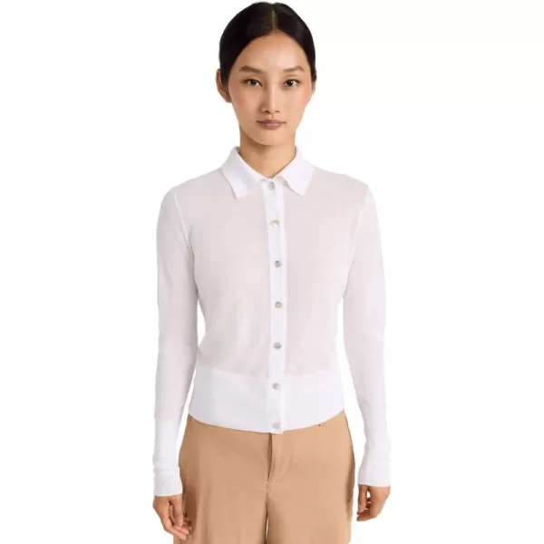 Vince Womens Collard Button LSOptic White