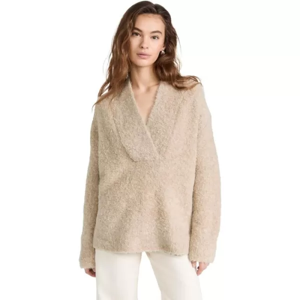 Vince Womens Crimped Shawl SweaterH Champagne