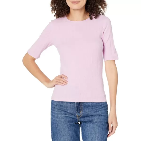 Vince Womens Elbow SLV Crew NkPetal Nectar