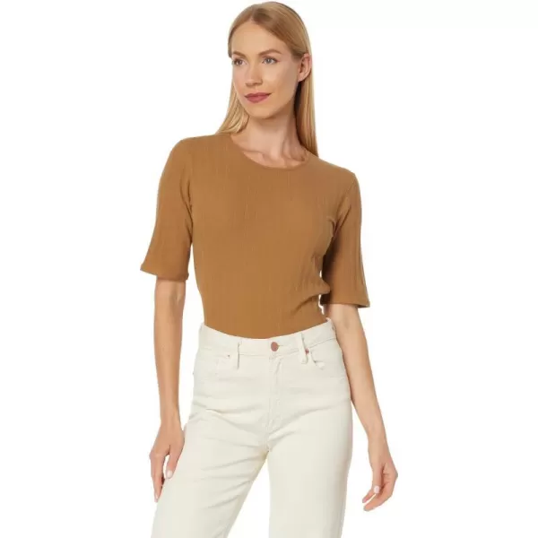 Vince Womens Elbow Sleeve Crew Neck TeeTobacco