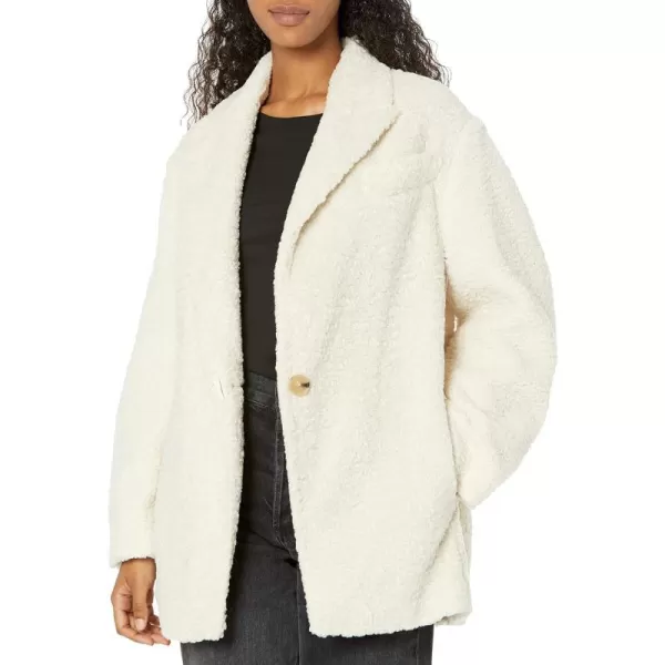 Vince Womens Faux Fur Blazer CoatHorchata