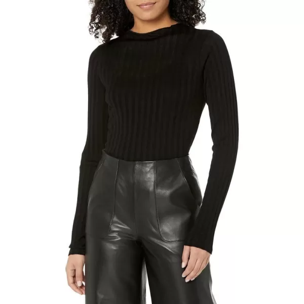 Vince Womens Funnel Neck Long SleeveBlack