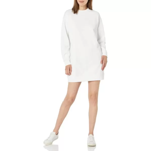 Vince Womens Long Sleeve Sweatshirt DressOptic White