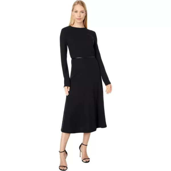 Vince Womens Long Sleeve Tie Waist DressBlack