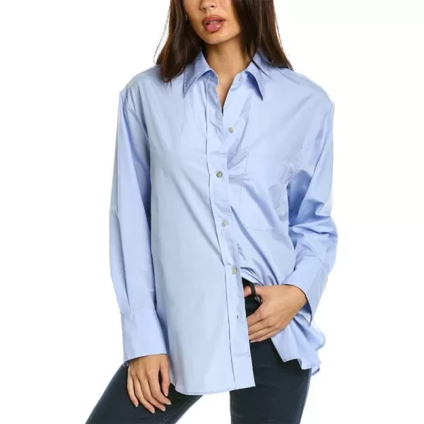 Vince Womens Oversized Long Sleeve ShirtLt Kyanite