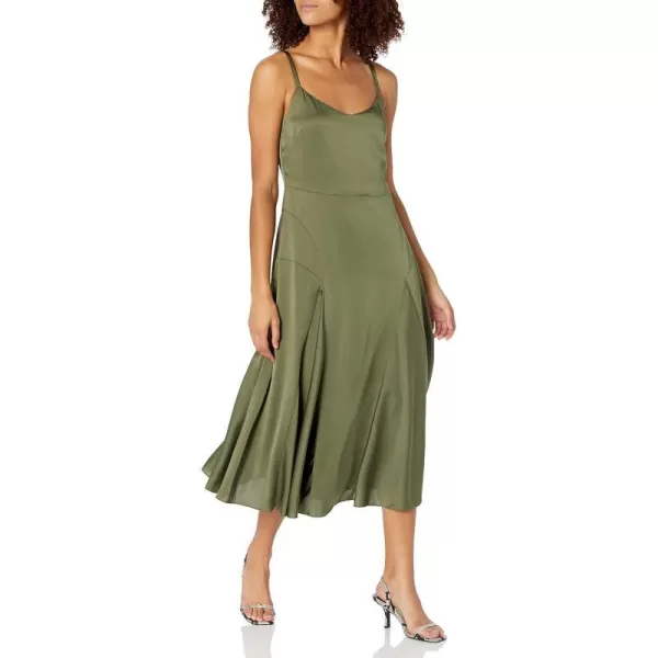 Vince Womens Paneled VNeck Slip DressOlive Erba