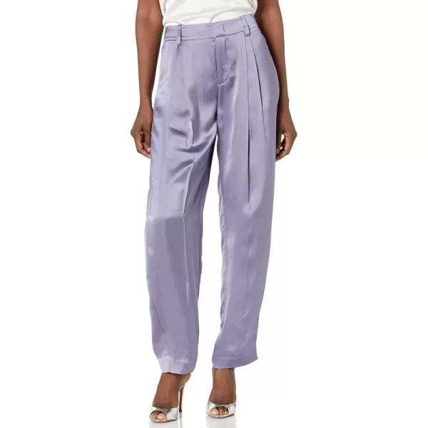 Vince Womens Pleat Front Shiny PantMauve Iris