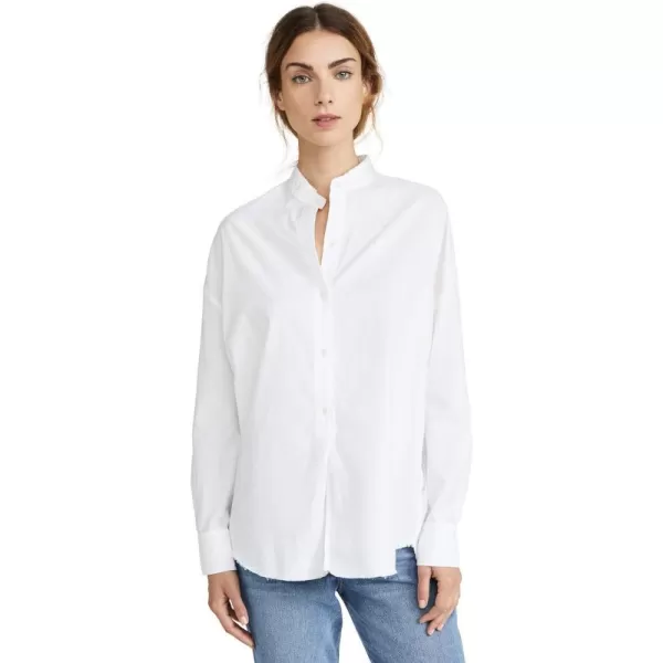 Vince Womens Raw Edge Oversized Long SleeveOptic White