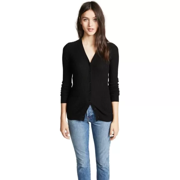 Vince Womens Rib Skinny CardiganBlack