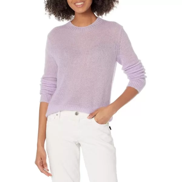 Vince Womens Ribbed Featherweight CrewViolettaDk Lilac