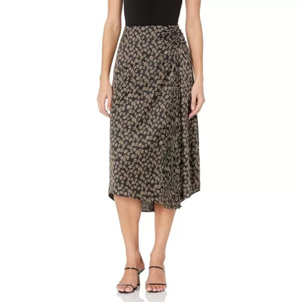 Vince Womens Zinnia Floral Ruched SkirtBlack