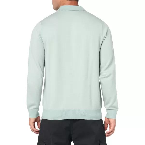 Vince Mens Birdseye Johnny Collar PoloSeafoam GreenStone Beach