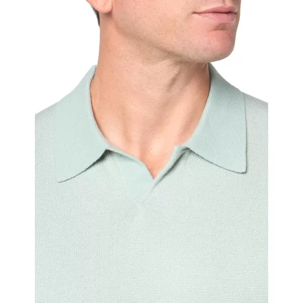 Vince Mens Birdseye Johnny Collar PoloSeafoam GreenStone Beach