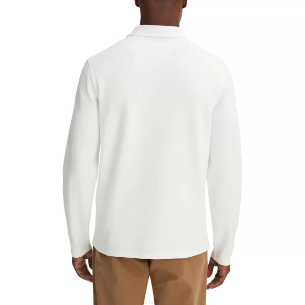 Vince Mens Dbl Knit Pique LS PoloOffwhite