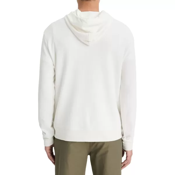 Vince Mens Double Face Pullover HoodieClassic CreamOptic White