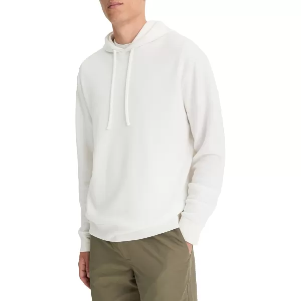 Vince Mens Double Face Pullover HoodieClassic CreamOptic White