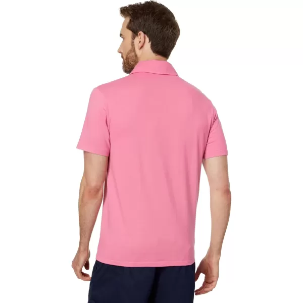 Vince Mens Garment Dye Short Sleeve PoloWashed Pink Blaze