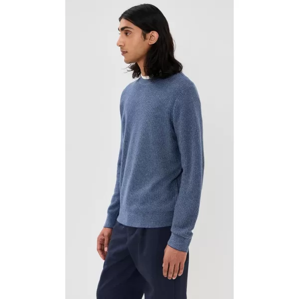 Vince Mens Geo Jacquard Crew SweaterBeluga BlueBlue Hour