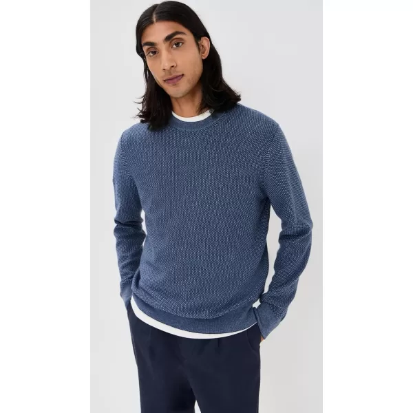 Vince Mens Geo Jacquard Crew SweaterBeluga BlueBlue Hour