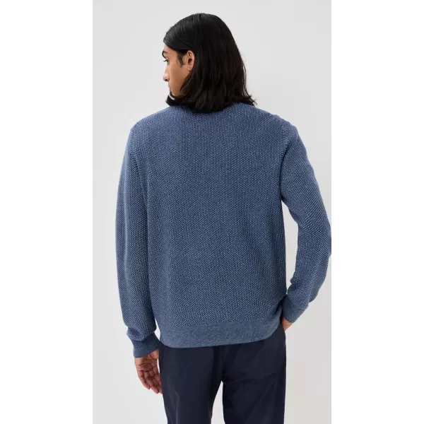 Vince Mens Geo Jacquard Crew SweaterBeluga BlueBlue Hour